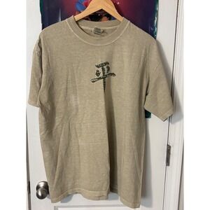 Earth Creations Mens Peace Kanji Graphic T-Shirt Organic Cotton Tan Large USA